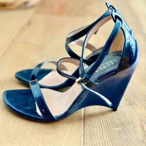 NWOT. Furla platform heels with ankle strap in blue. Size 6. Never worn!!